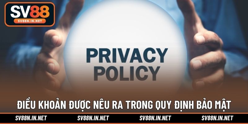 Điều khoản được nêu ra trong quy định bảo mật