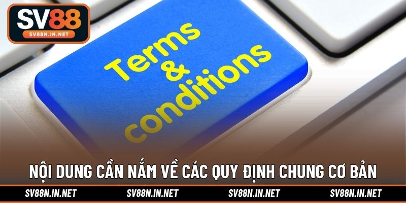Nội dung cần nắm về các quy định chung cơ bản